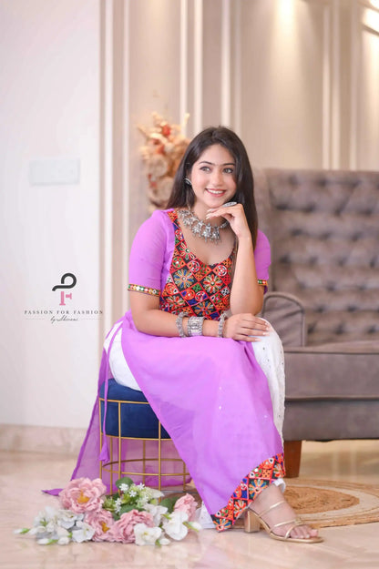 Lilac Charm Embroidered Gulnaz Kurta