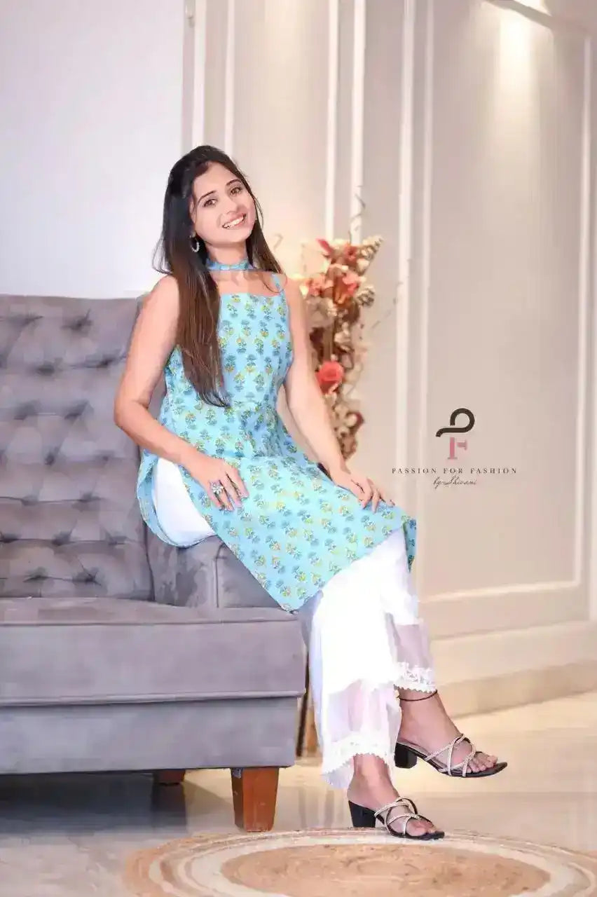 Blue Block Jaipuri Rangriti Budget Kurta