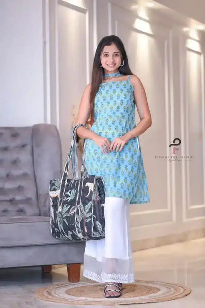 Blue Block Jaipuri Rangriti Budget Kurta