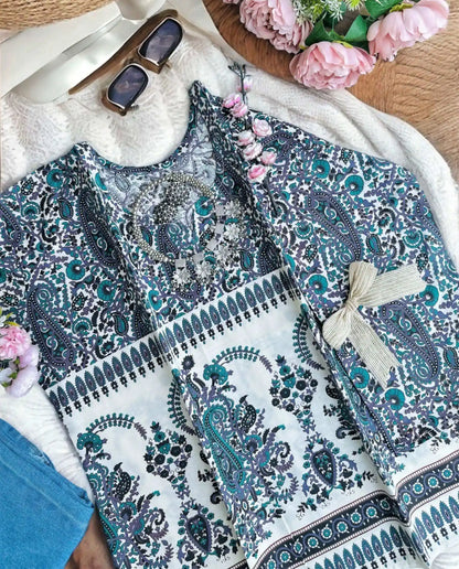Grey Kairi Rangriti Short Kurta