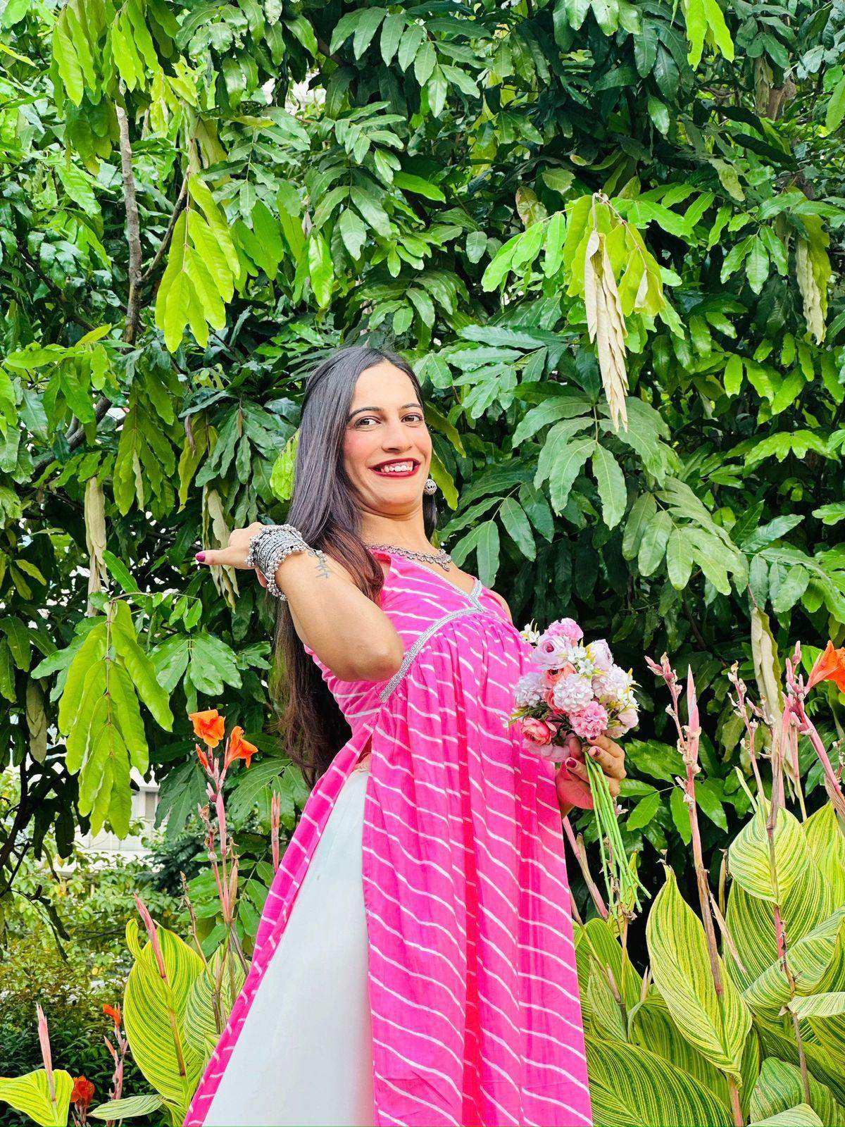 Blush Pink Lehriya Nyra Gulnaz Kurta