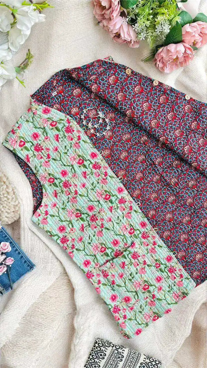 Green Floral Jaipuri Jacket