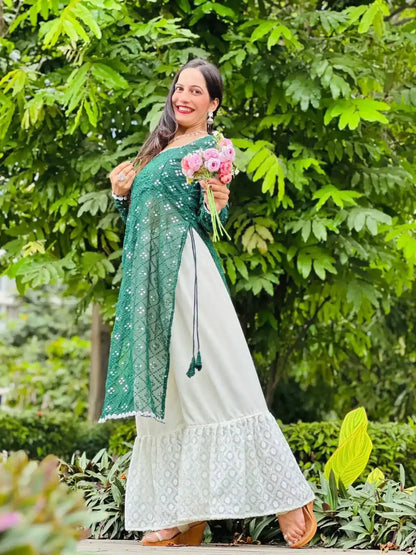 Lawn Green Mirror Gulnaz Kurta