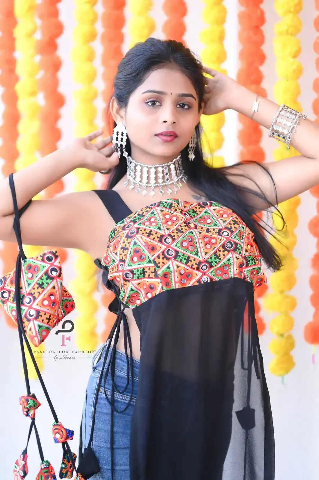 Sunlit Black Dori Gulnaz Kurta
