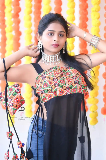 Sunlit Black Dori Gulnaz Kurta