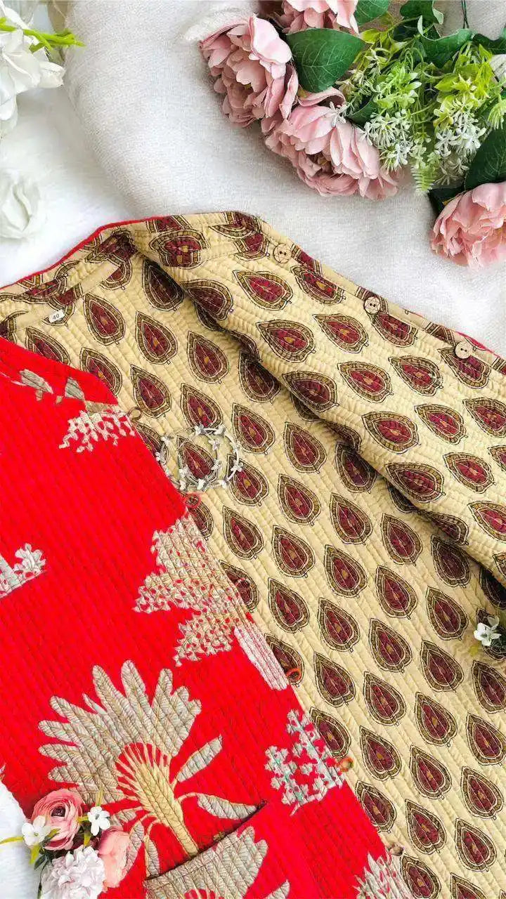 Red Quilted Jaipuri Jacket