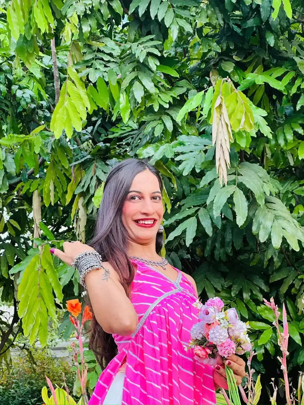Blush Pink Lehriya Nyra Gulnaz Kurta