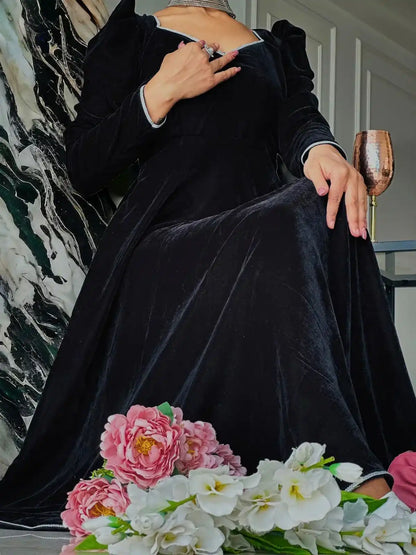 Scarlet Black Velvet Twirl Dress