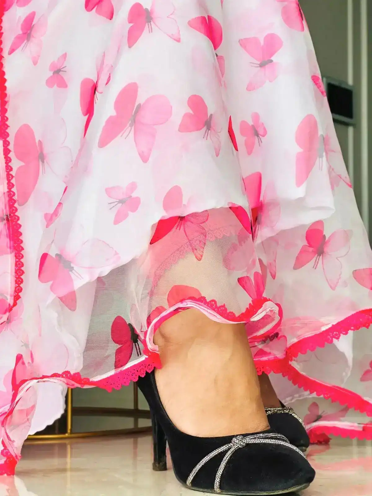 Blush Pink Organza Gulnaz Ensemble