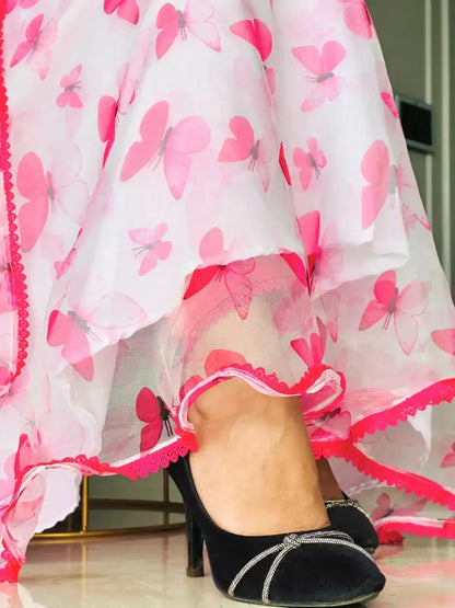 Blush Pink Organza Gulnaz Ensemble