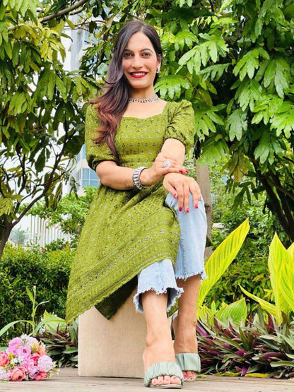 Spring Green Sequence Gulnaz Kurta