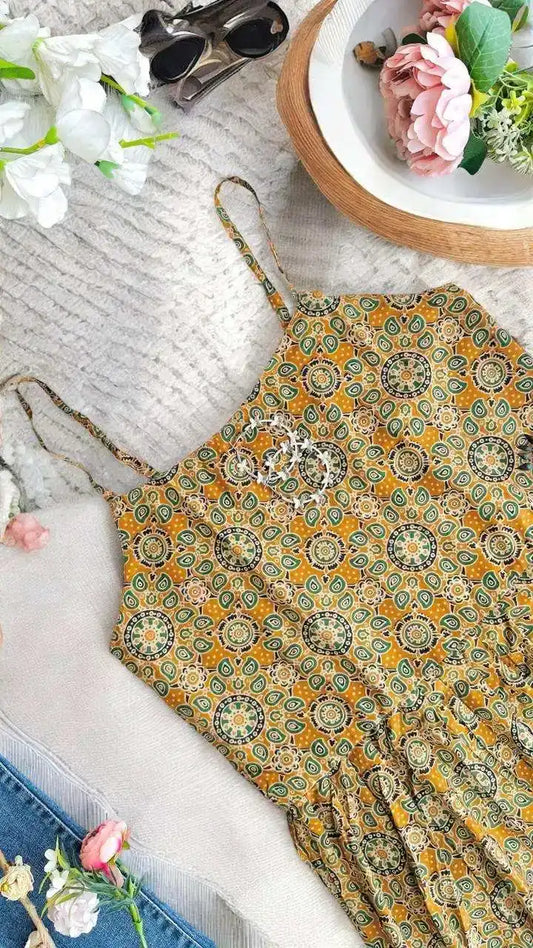 Soft Cotton Mustard Peplum Top