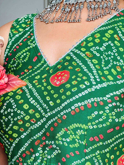 Emerald Green Bandhej Gulnaz Ensemble