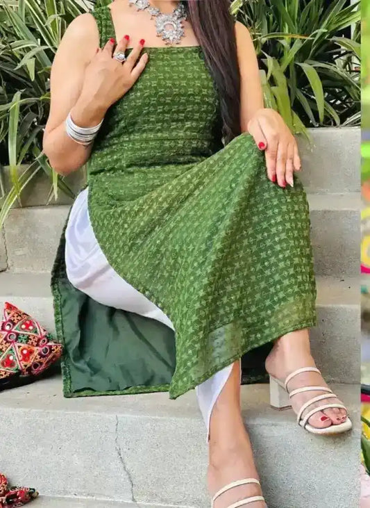 Lawn Green Gulnaz Embroidered Kurta