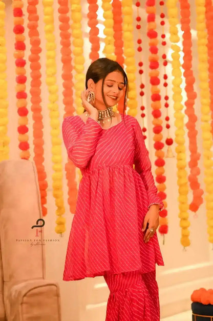 Blossom Pink Lehriya Gulnaz Ensemble