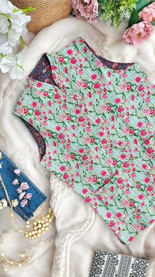 Green Floral Jaipuri Jacket