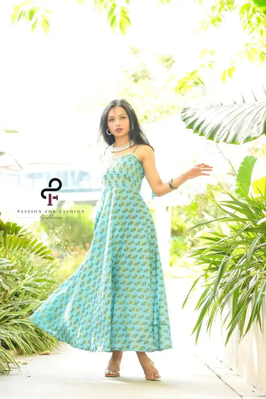 Nautical Blue Hand Print Twirl Dress
