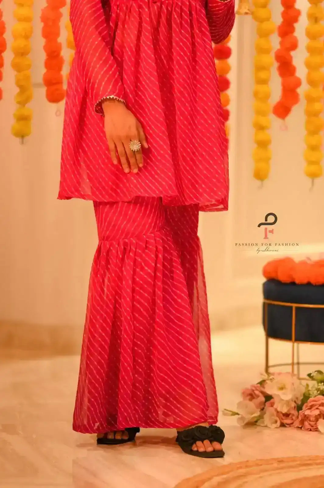 Blossom Pink Lehriya Gulnaz Ensemble