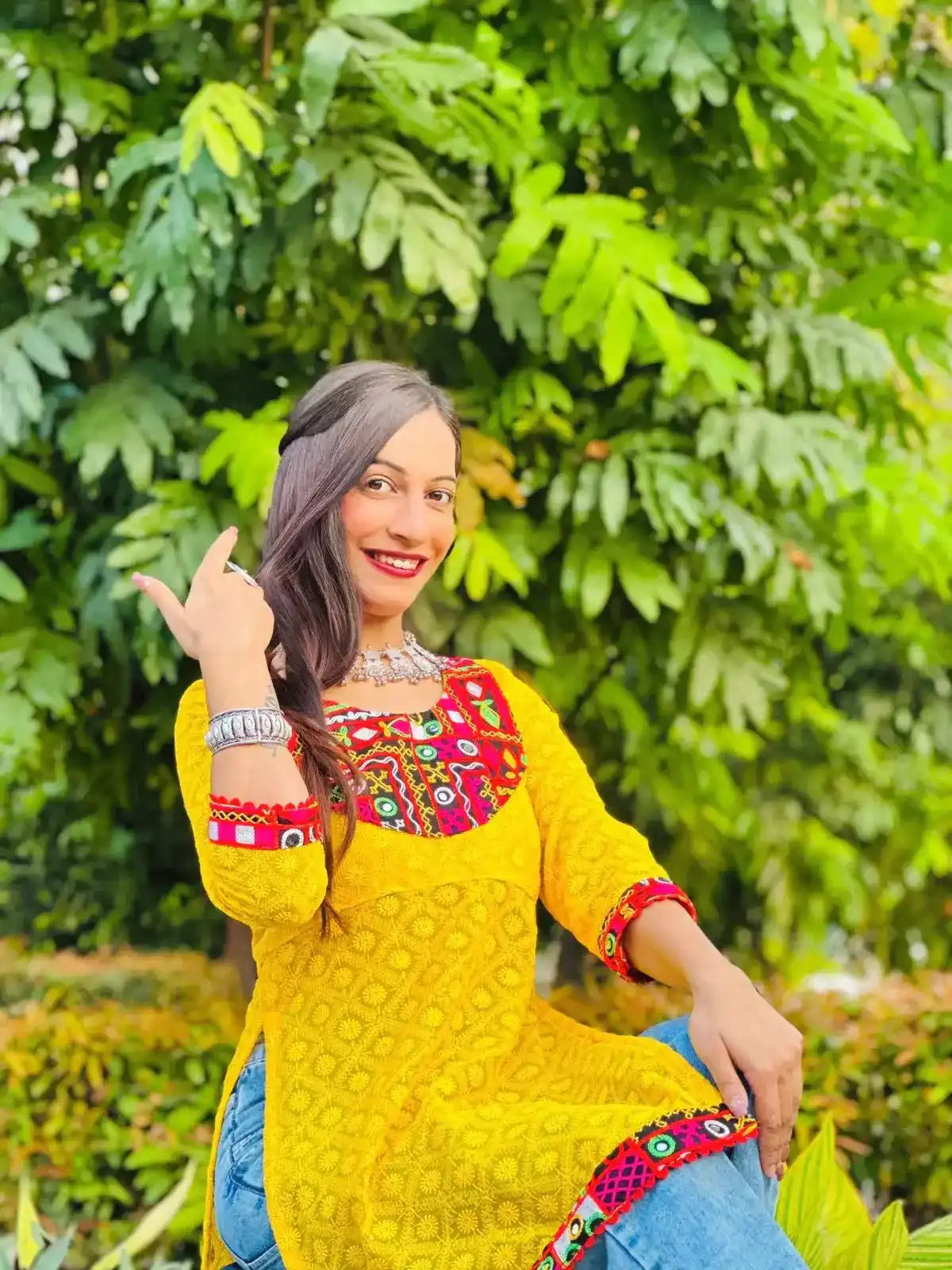 Marigold Yellow Gamti Gulnaz Kurta