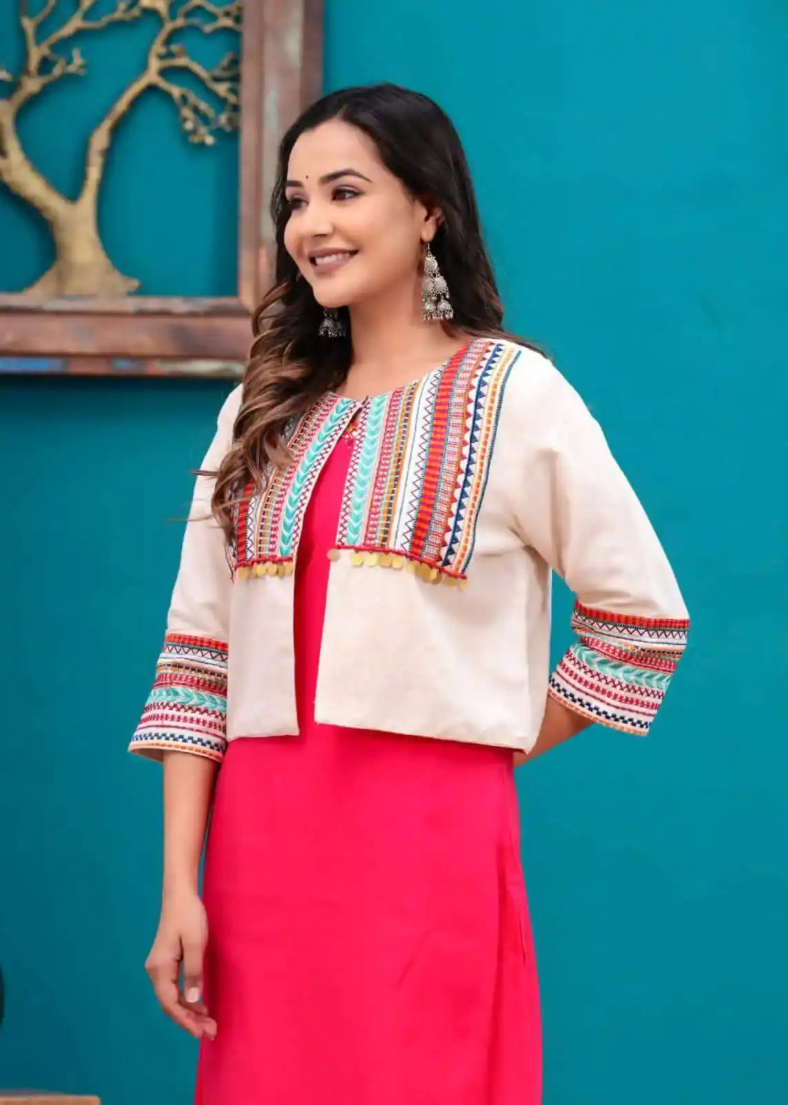Rich White Jaipuri Embroidered Jacket