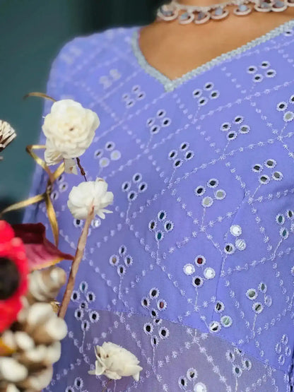 Sheer Lilac Mirror Gulnaz Kurta - Passion for Fashion by Shivani