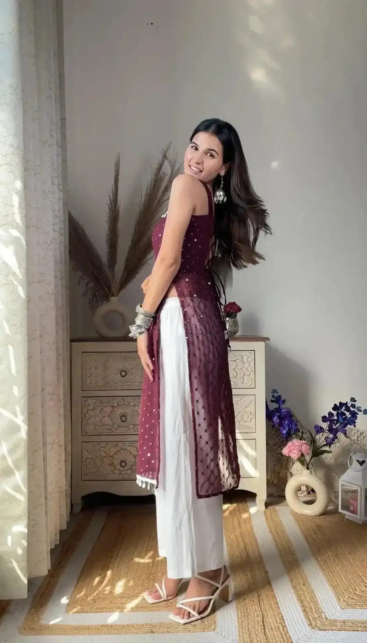 Swati's Fine Wine Dori Gulnaz Kurta - Passion for Fashion by Shivani