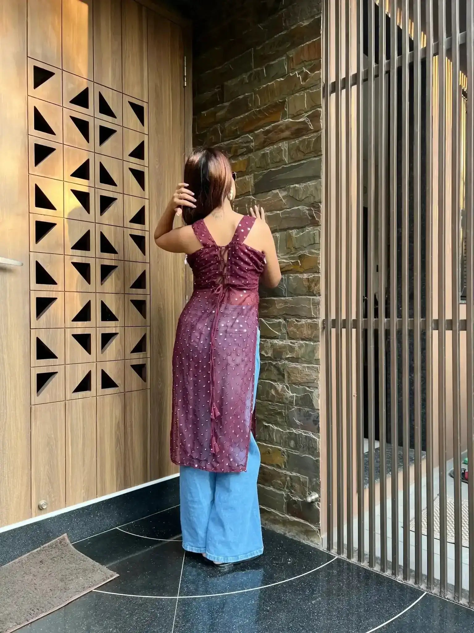 Swati's Fine Wine Dori Gulnaz Kurta - Passion for Fashion by Shivani
