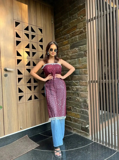 Swati's Fine Wine Dori Gulnaz Kurta - Passion for Fashion by Shivani